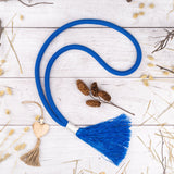 Halsring "Freedom" - Royalblau - VB Knoten und Seil