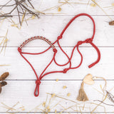 Knotenhalfter "Lead me" - Rot - Pony Knoten und Seil